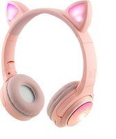 PowerLocus Jenny - Koptelefoon Bluetooth voor Kinderen - met Volumebegrenzing en Led Lichtjes (Roze)