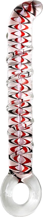 Rimba Sensual Glass Glazen Dildo Sammy - transparant/rood/zwart