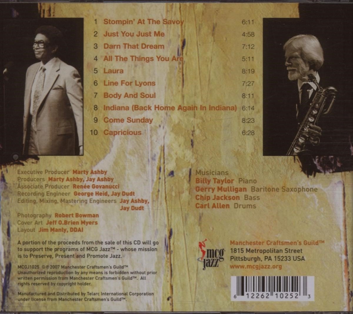 Taylor, Billy And Gerry Mulligan Live At McG (CD), Taylor, Billy And Gerry Mulligan...
