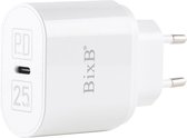 BixB iPhone 13/14 oplaadstekker 25W USB-C Snellader - Geschikt voor Apple iPhone 13/14 - Apple iPad - USB-C Apple Lightning | Snellader iPhone 13 / 13 / 11 / iPad / 13 Pro Max / iP