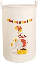 Grote opbergmand kinderkamer  - Olifant met Slingers - wasmand - Wasmand Kinderkamer - Opbergen speelgoedmand - Wit - Goud