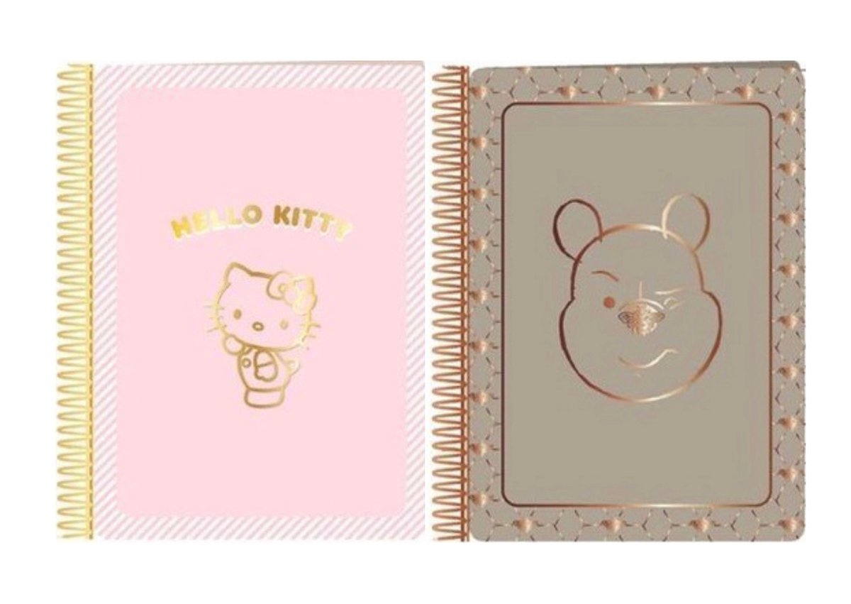 Set 2 stuks Notitieboek A5 (14,5 X 21 Cm) Winnie De Pooh & Hello Kitty