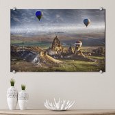Wanddecoratie - Foto op Plexiglas - Plexiglas Schilderij - Luchtballonnen boven Cappadocië - Fons Kern - 90x60 cm