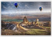 Wanddecoratie - Foto op Plexiglas - Plexiglas Schilderij - Luchtballonnen boven Cappadocië - Fons Kern - 140x70 cm