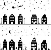 Statische raamstickers huisjes kerst en sint zwart | raamstickers | Sproetiz