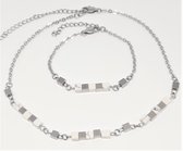 ennovycreations, armband 17 cm + 4 cm verlengketting + ketting 35 cm + 10 cm verlengketting ( M ) WIT