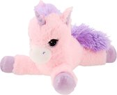 pluche eenhoorn - knuffeldier - unicorn - rose - lila - 37 cm.