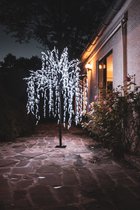 Kerst  Kunstboom - Wilgenboom 810 Led blaadjes - Wit Flash - Kerstverlichting Buiten - 210CM