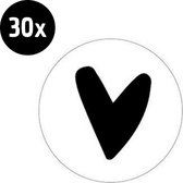 30x Sluitsticker Hart | Wit | Zwart | 40 mm | Sluitzegel Hartje | Sluitsticker | Chique inpakken | Traktatie - Verjaardag - Feest | Trouwkaart | Geboortekaart