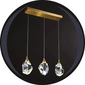 Kamyra® Kristallen Hanglamp Trio - Verlichting Plafond - Set Diamantvorm - Interieur - Verstelbaar - Lamp - Asymmetrisch - 14x11 cm