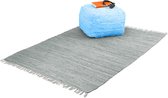 Relaxdays Vloerkleed katoen - karpet - voor binnen- tapijt - div. groottes - effen - grijs - 120x180cm