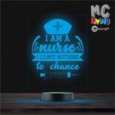 Led Lamp Met Gravering - RGB 7 Kleuren - I Am A Nurse