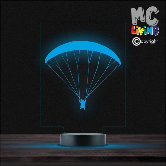 Led Lamp Met Gravering - RGB 7 Kleuren - Parachute