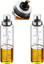 Set Glazen Oliefles en Azijnfles met Houder - Flessen 600ML en 500ML - Makkelijk navulbaar - Anti druppel