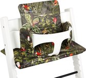 Ukje Stoelverkleiner - Geschikt voor Stokke Tripp Trapp - Geplastificeerd - Kinderstoel - Kussenset - Groen - Jungle Print