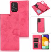 Bookcase Samsung Galaxy A52 | Hoogwaardig Pu Leren Telefoonhoesje | Lederen Wallet Case | Roze
