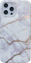 iPhone 13 Pro Max Back Cover Hoesje Marmer - Marmerprint - Marble Design - Soft TPU - Backcover - Apple iPhone 13 Pro Max - Marmer Wit