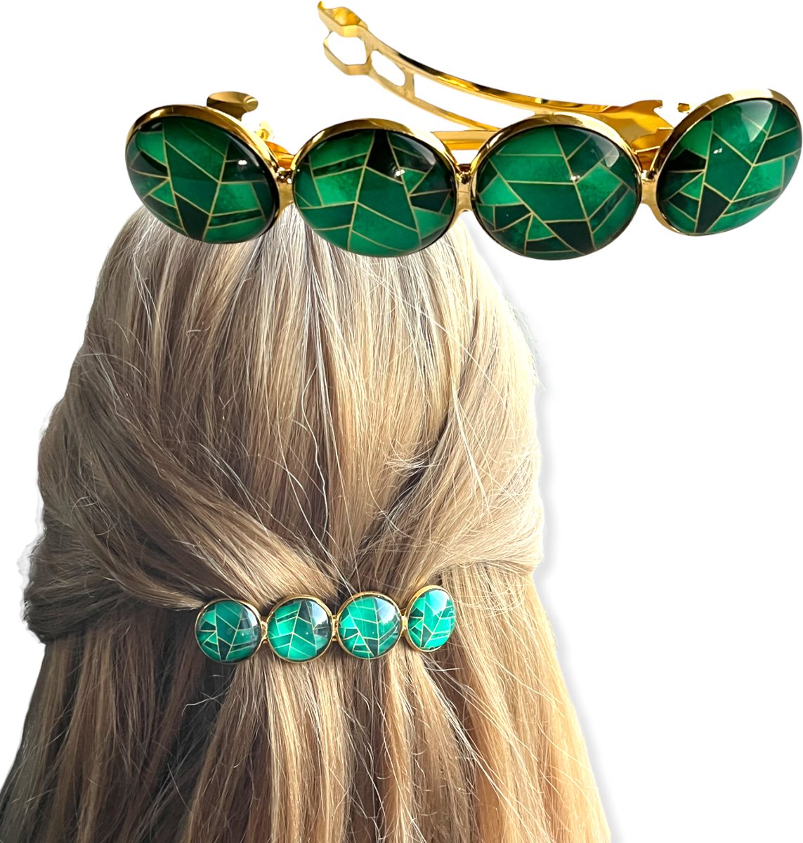 Hairpin.nu Color Hairclip XL haarspeld haarmode goud groen