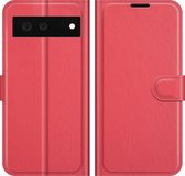 Google Pixel 6 Hoesje - Mobigear - Classic Serie - Kunstlederen Bookcase - Rood - Hoesje Geschikt Voor Google Pixel 6