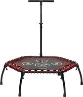 Magic Circle Pro Fitness Hexagon 100 cm Rood - Aluminium fitness trampoline met elastieken - Eenvoudig Inklapbaar - Inclusief Armsteun