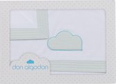 Don Algodon Crib Sheet Set Cloud Junior Katoen Wit/ Vert 3 pièces