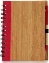 Pincello Notitieboek 14 X 18 Cm Bamboe Rood 140 Pagina's