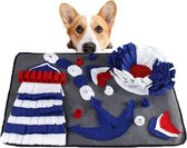 VEDIC® - XXL Snuffelmat voor Honden en Katten - Hondenspeelgoed - Antischrok - 75 x 50 CM - Blauw/Rood/Wit