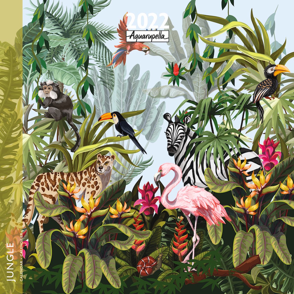 Calendrier mensuel 2024 Aquarupella Jungle - 30 x 30 cm