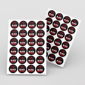 Black Friday Stickervel - 1200 Stickers In Totaal - 2,5 cm -  Zwart met Rood en Wit