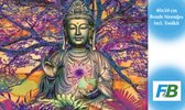 F4B Buddha met Lotus Diamond Painting 40x50cm | Vierkante Steentjes | Boom | Zen | Religie | Boeddhisme | Pakket Volwassenen en Kinderen