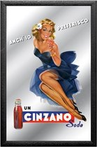 Spiegel Un Cinzano Soda Pin-Up Vrouw