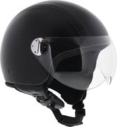 MT Retro Leer helm zwart XS scooterhelm motorhelm