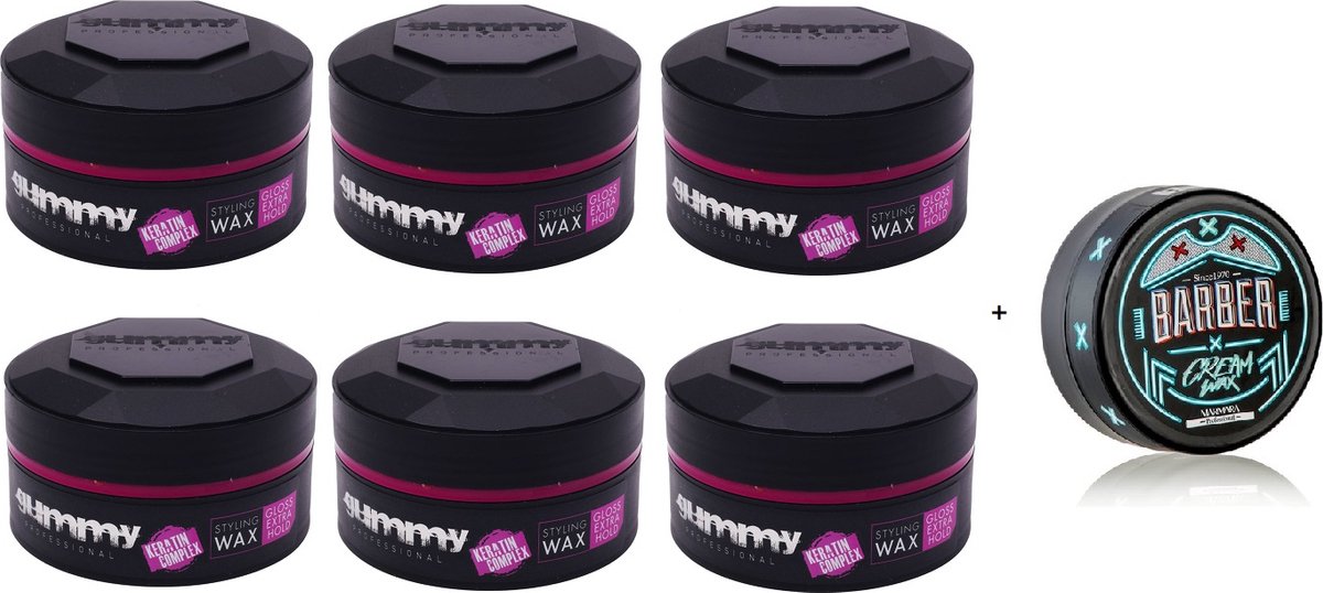 Gummy Wax Extra Gloss 6-Pack + Free Marmara Barber Wax