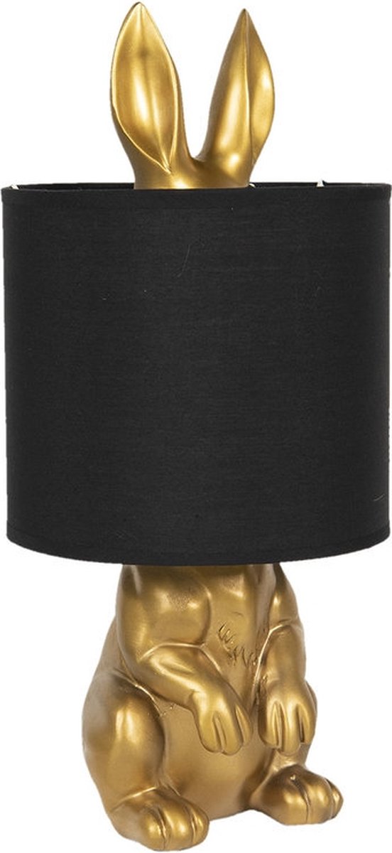 Tafellamp - Tafellamp Slaapkamer - Tafellampen - Cadeau - Konijn/haas - Goud/zwart - 45 cm hoog