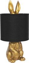 Tafellamp - Tafellamp Slaapkamer - Tafellampen - Cadeau - Konijn/haas - Goud/zwart - 45 cm hoog
