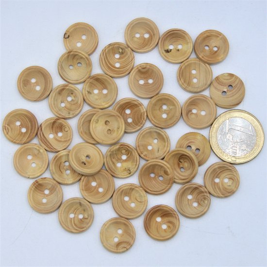 Foto: 100 echte naturel houten knopen maat 15mm vintage franse kwaliteit