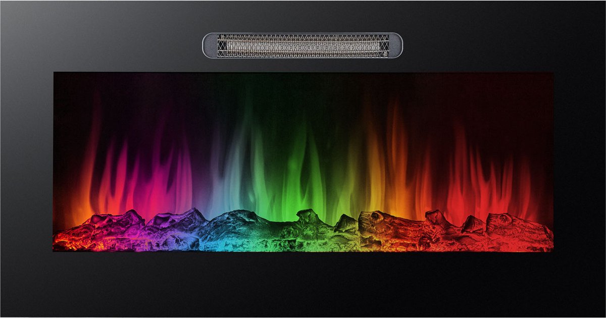 Elektrische Verwarming Sfeerhaard Elektrisch RGB Kleuren - Open Haard met Afstandbediening - 950 tot 2000W - Tot 30m2