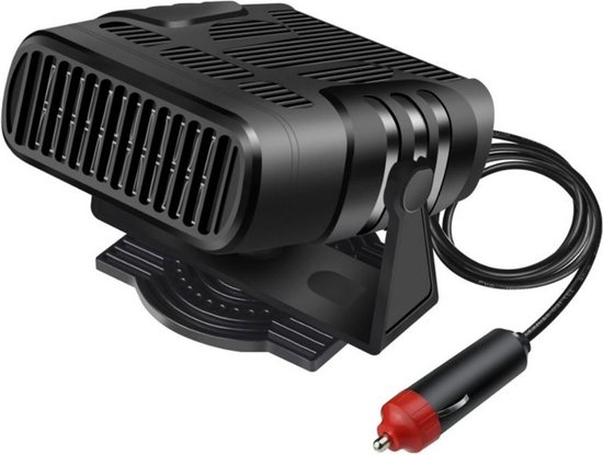Hoobi® Autoverwarmer - Auto Ontdooier - Voorruitverwarming - Duurzaam Ontwerp - 360 Graden Rotatie - 2 In 1 - 12V/120W - Ideaal Voor Bevroren Ramen - Car Heater - Zwart