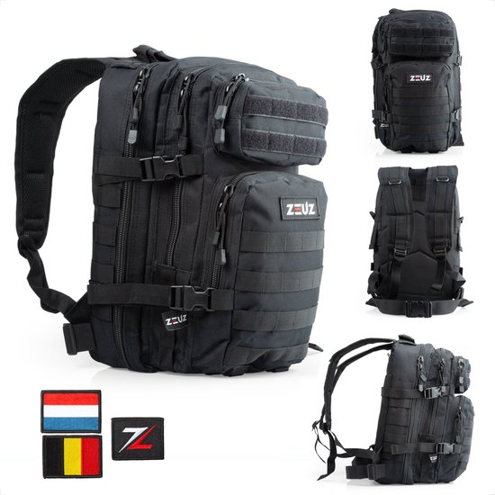 ZEUZ® Fitness & Crossfit Tactical Rugzak Dames & Heren – Sporttas - Militaire Army Bag - Sport Tas Zwart