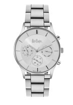 Lee Cooper LC06550.330 - Horloge - Analoog - Heren - stalen band - Zilverkleurig - Wit