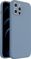 iSolay Ultradun iPhone 12 Hoesje | Shock Proof Case | Siliconen Hoesje | Wasbaar Hoesje | Anti Vingerafdruk Hoesje | iPhone Case | Lichtblauw