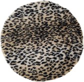 Decoratie Panter Kleedje FREDERICK - Zwart / Bruin - Polyester - Rond - Ø 40 cm