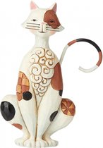 Spotted Cat Mini Figurine - Jim Shore - Heartwood Creek- kattenbeeldje 9 x 3 x 4,5 cm.