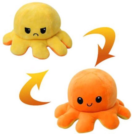 Octopus knuffel - Octopus knuffel mood - octopus knuffel omkeerbaar -  reversible -... | bol.com