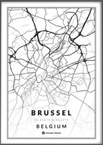 Citymap Brussel 50x70 Stadsposter