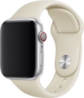 Geschikt voor Apple Watch Bandje 42/44mm - Siliconen - Antiekwit M/L