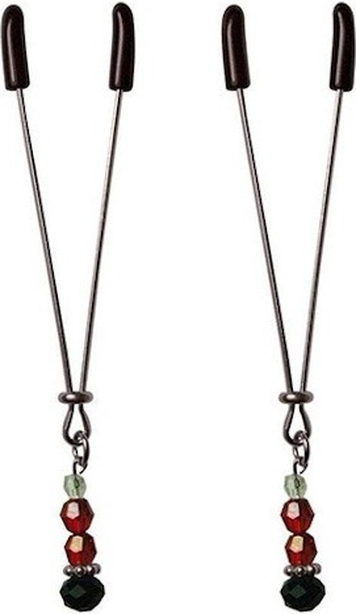 Metalen tweezer clamps met luxueuze kralen