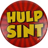 Hulp Sint Button - Rood / Geel - Sinterklaas - Metaal - Ø 6 cm