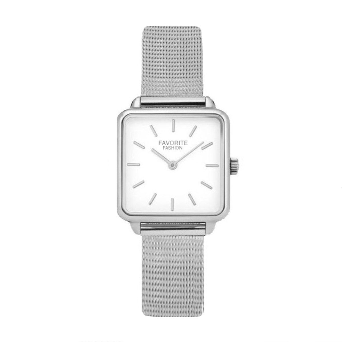 Adoree Silver - White Mesh Horloge | Zilverkleurig | Mesh Band | Ø 36 mm | Favorite Fashion