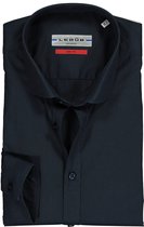 Ledub Stretch Slim Fit overhemd - blauw - Strijkvriendelijk - Boordmaat: 39